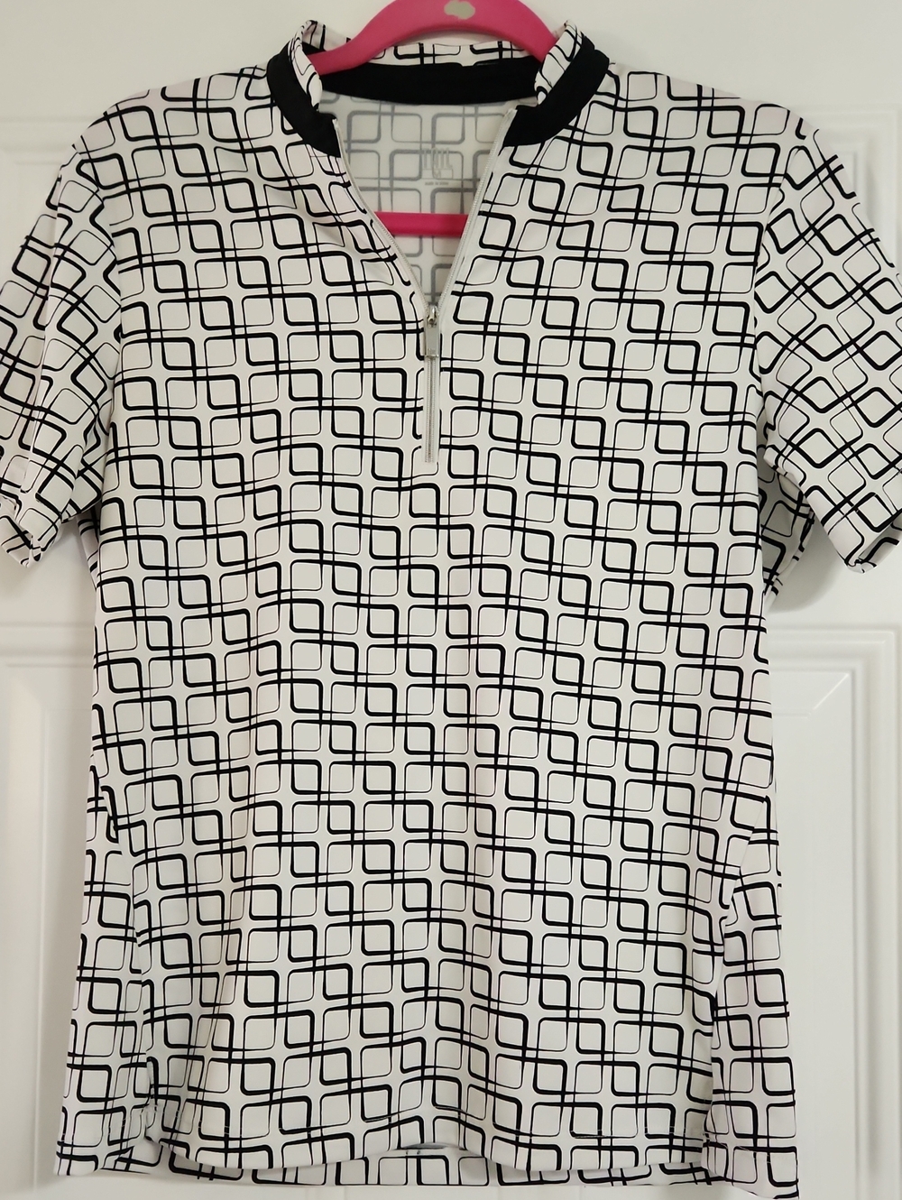 Alfani Women's Geometric Short Sleeve Top Medium